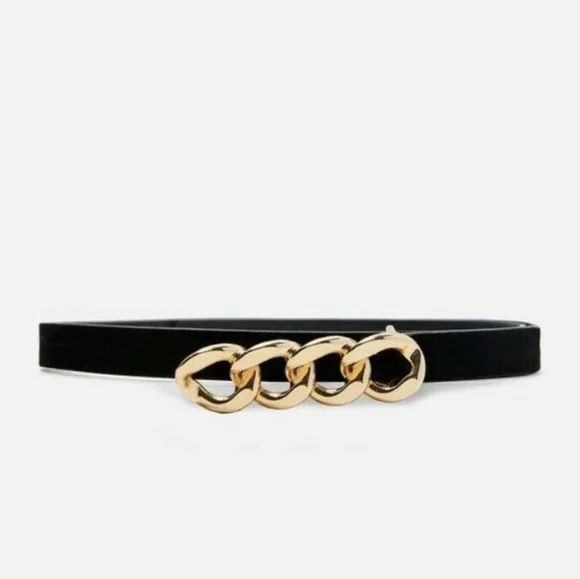 Zara | Accessories | Zara Velvet Chain Link Belt | Poshmark display picture 1